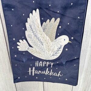 Hanukkah Table Runner Blue White Dove Chanukah Jewish Festival Holiday Embroider